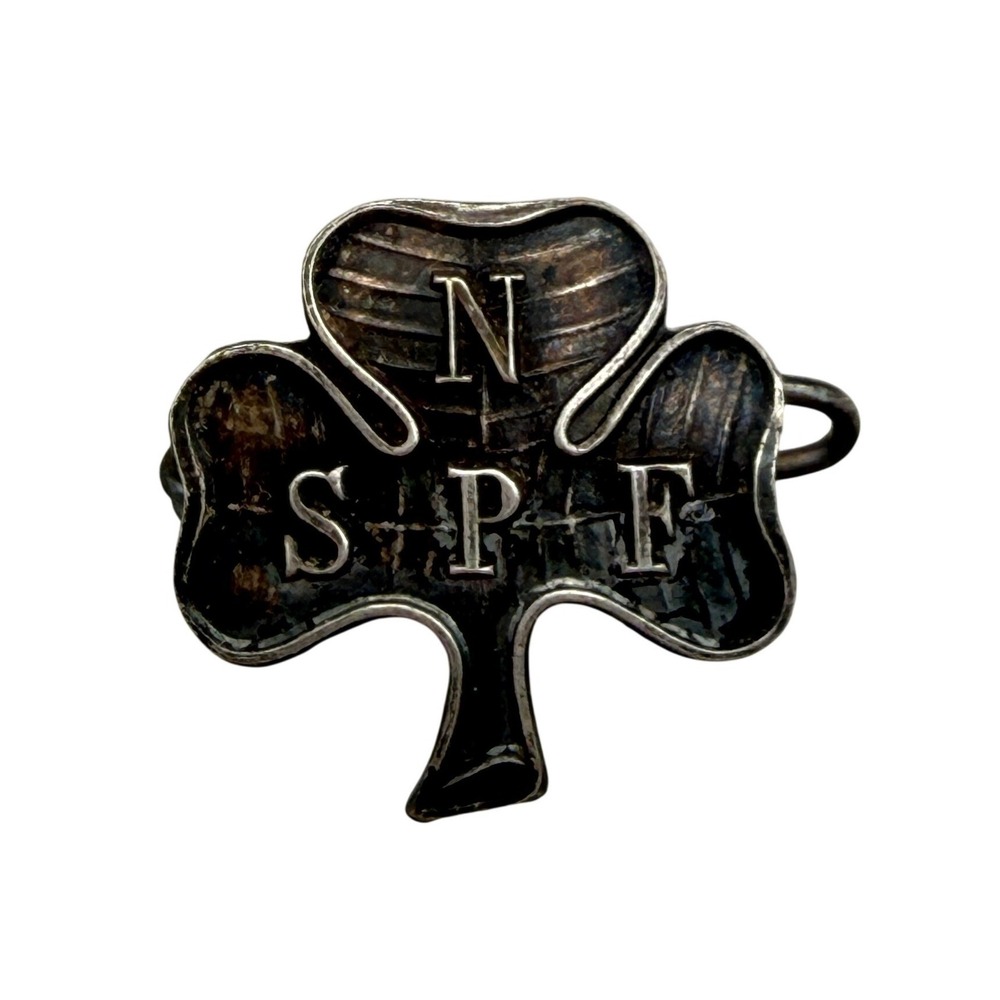 Vintage J Tostrup Silver Shamrock Pin NSPF Norway Scandinavian Pin Brooch
